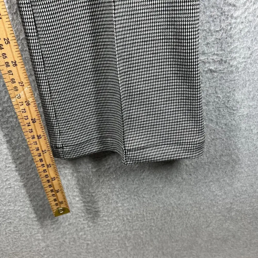 LOFT Womens S Bootcut Fit Black White Houndstooth Dress Pants Pull On‎ 30x32 NWT